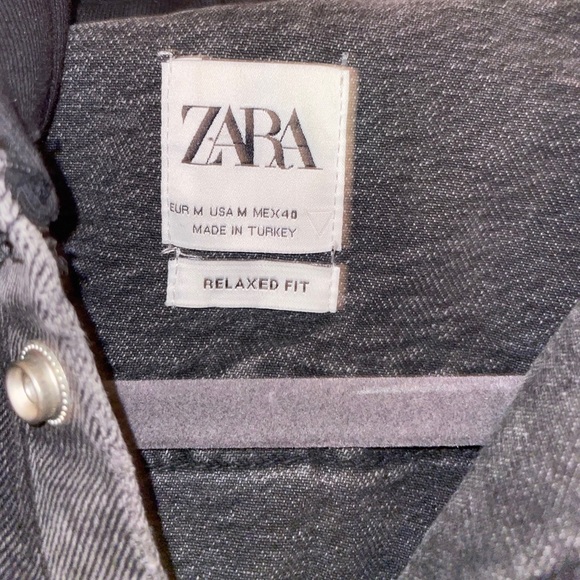 Zara Distressed Denim Jacket in Grey/Black - Picture 5 of 5